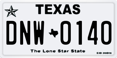 TX license plate DNW0140