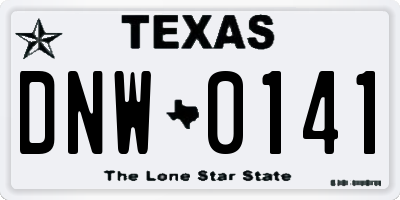 TX license plate DNW0141