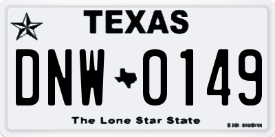 TX license plate DNW0149