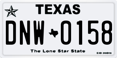 TX license plate DNW0158