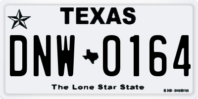 TX license plate DNW0164