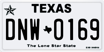 TX license plate DNW0169