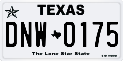 TX license plate DNW0175