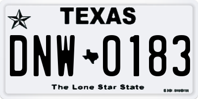 TX license plate DNW0183