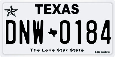 TX license plate DNW0184