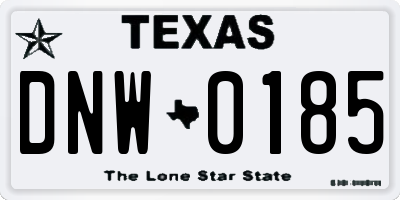 TX license plate DNW0185