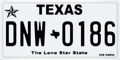 TX license plate DNW0186