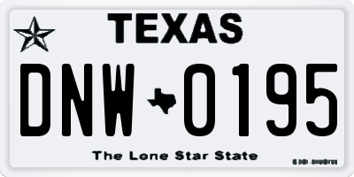 TX license plate DNW0195