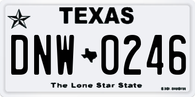 TX license plate DNW0246