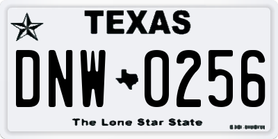 TX license plate DNW0256