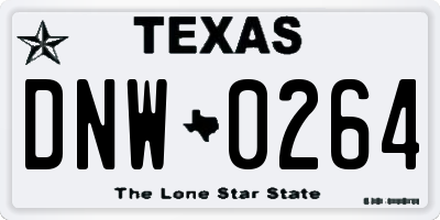 TX license plate DNW0264