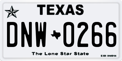 TX license plate DNW0266