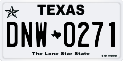 TX license plate DNW0271