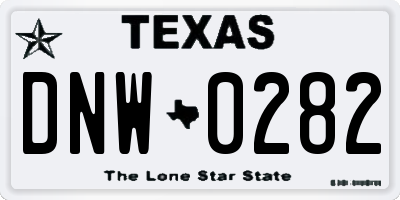 TX license plate DNW0282