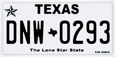 TX license plate DNW0293