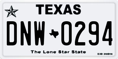 TX license plate DNW0294