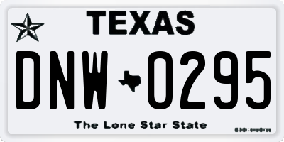 TX license plate DNW0295