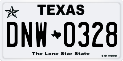 TX license plate DNW0328