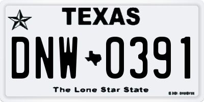 TX license plate DNW0391
