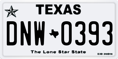 TX license plate DNW0393
