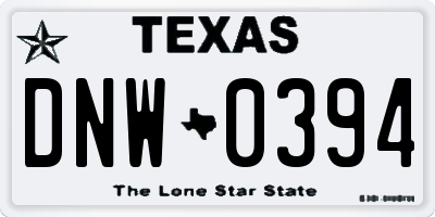 TX license plate DNW0394