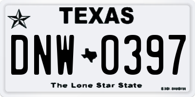 TX license plate DNW0397