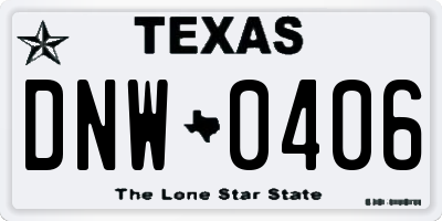 TX license plate DNW0406