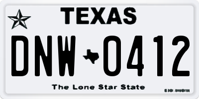 TX license plate DNW0412