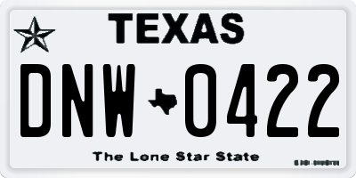 TX license plate DNW0422