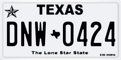 TX license plate DNW0424