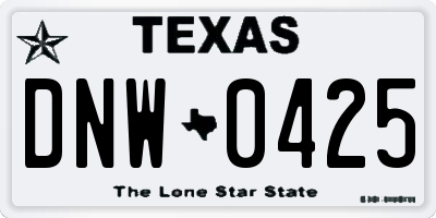TX license plate DNW0425