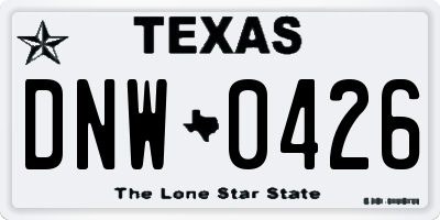 TX license plate DNW0426