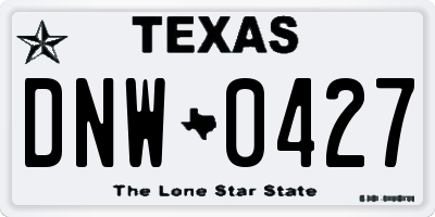 TX license plate DNW0427