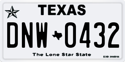TX license plate DNW0432