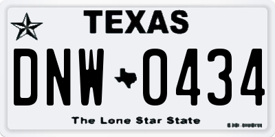 TX license plate DNW0434