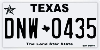 TX license plate DNW0435