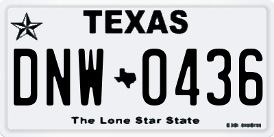 TX license plate DNW0436