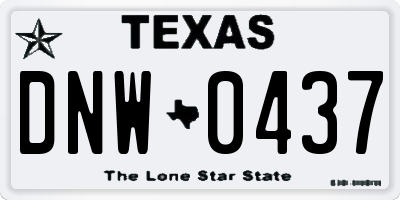 TX license plate DNW0437