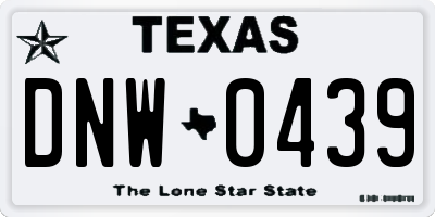 TX license plate DNW0439