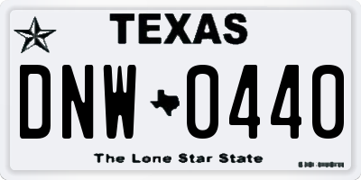 TX license plate DNW0440