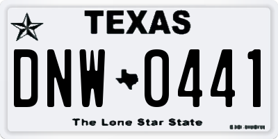 TX license plate DNW0441