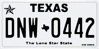 TX license plate DNW0442