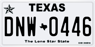 TX license plate DNW0446