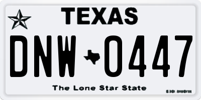 TX license plate DNW0447