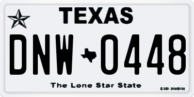 TX license plate DNW0448