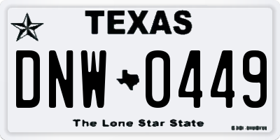 TX license plate DNW0449