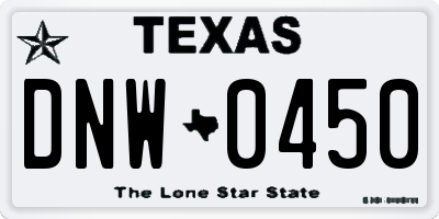 TX license plate DNW0450