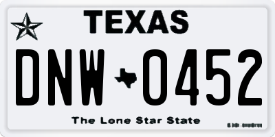 TX license plate DNW0452
