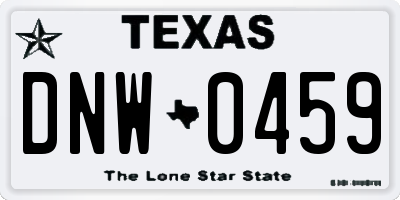 TX license plate DNW0459