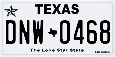 TX license plate DNW0468